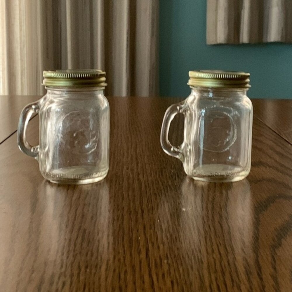 (Set of 2) Capped Mason Mayonnaise Jars